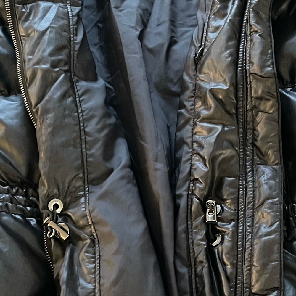 GEOX Respira Black Cinch Waist Long Down/Feather Puffer Jacket (8/10) - Picture 9 of 16